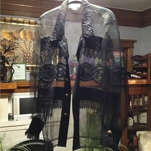 Elegant Black Sheer Women's Top